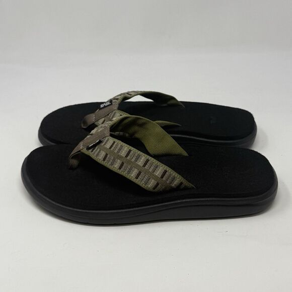 Teva Voya Flip Flops Mens 7 Olive Green Brown Comfort Cushioned Sandals - Picture 2 of 15